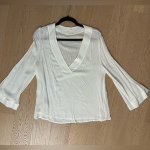 White, Oysho long sleeve blouse shirt, size M